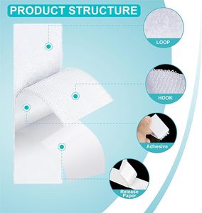 20mm x 5m hai mặt dính móc và vòng <span class=keywords><strong>l</strong></span>ặp băng-nylon chất liệu Fastener băng cho nhà văn phòng và công nghiệp sử dụng - Product Image 2