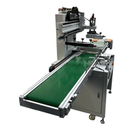 Máquina de serigrafía completamente automática con línea transportadora para bolsas de plástico Embalaje Caja de ropa