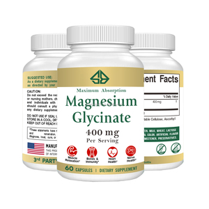 OEM Magnesio Glicinato Extra Fuerte 400mg Mineral para Adultos Salud de Articulaciones, Corazón y Cerebro 60 Cápsulas - Product Image 1