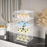 Vitrine de présentation en acrylique transparent à 4 étagères, 9,4 x 9,4 x 18,9 pouces, avec serrure, pour le bureau, le commerce de détail, le stockage sécurisé, la vitrine, les objets de collection, les étagères de présentation