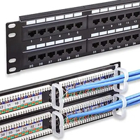 Panel Patch Jaringan Terterminasi Vertikal FTP Shielded CAT6A 48 Port untuk Kabel 22-26 AWG