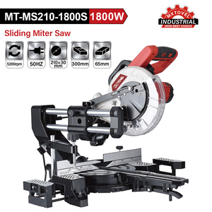 Scie à onglet électrique coulissante de qualité industrielle, multifonction, <span class=keywords><strong>angle</strong></span> réglable 0-45°, pour couper l'aluminium, le <span class=keywords><strong>métal</strong></span>, le bois, lame de 210 mm, 1800 W - Product Image 2