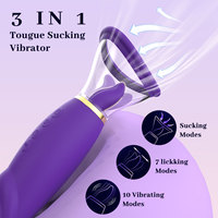 Saugvibrator für Frauen Klitoris-Nippel-Zungenvibrator 10 Vibrationsmodi Silikon ABS USB Wiederaufladbar IPX7 Wasserdicht