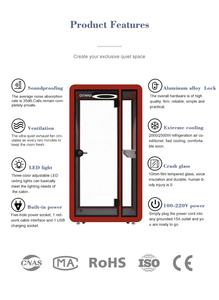 Cabina de teléfono insonorizada para interiores, cabina de teléfono portátil de <span class=keywords><strong>madera</strong></span>, con espacio de trabajo, CE, 2022 - Product Image 5