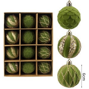 Adornos Navideños Brillantes con Efecto Flocado, Bolas Decorativas para Árbol de Navidad, Adornos Colgantes para Crear Ambiente Navideño, Set de Accesorios Navideños - Product Image 5