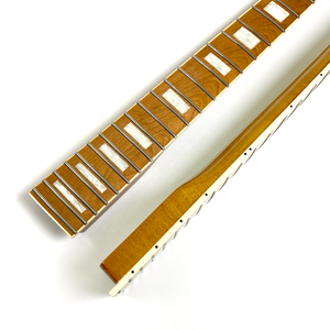 Mástil de guitarra TL de arce tostado de 22 trastes, 9.5 y 12 pulgadas, con incrustaciones de bloques blancos perlados y ribete blanco - Product Image 5