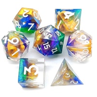 Jeu de RPG transparent fait à la main à bas prix dés en résine du MDN Sharp Edge pour joueur du MDN