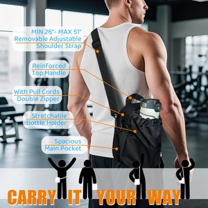 Sac bandoulière avec fixation magnétique pour bouteille d'eau, pochette de sport, organisateur de sac de gym, étui de rangement - Product Image 5