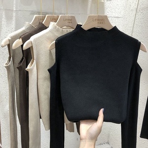 Nouveau <span class=keywords><strong>pull</strong></span> d'hiver pour <span class=keywords><strong>femme</strong></span>, couleur unie, design élégant, haut à manches longues, <span class=keywords><strong>pull</strong></span> de base - Product Image 4