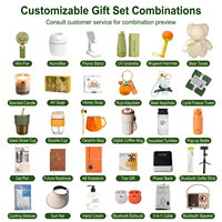 Coffret Cadeau d'Affaires de Luxe 3-en-1 : Bouteille Isotherme, Parapluie Pliant et Mini Ventilateur Portable – Boîte Cadeau Souvenir Premium