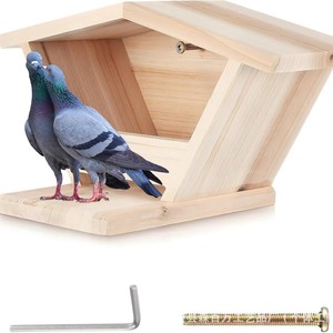 Nido de paloma de madera para colgar al aire libre, casa para pájaros de madera maciza con acabado natural para anidación en el patio trasero. - Product Image 2