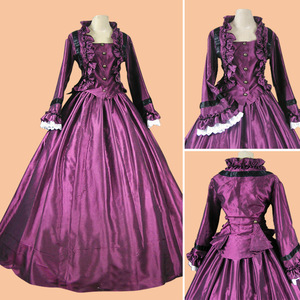 Classico viola medievale europeo e americano Victoria <span class=keywords><strong>Lolita</strong></span> abito regolabile arruffato - Product Image 5