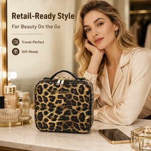 Sac de maquillage personnalisé Monlitglow EcoFriendly avec miroir LED, en PU, 3 couleurs, faible MOQ, prêt à la vente, <span class=keywords><strong>organiseur</strong></span> de voyage éclairé - Product Image 6