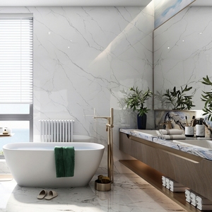 Panneau <span class=keywords><strong>mural</strong></span> en PVC marbré moderne de luxe, or, cristal de carbone, imperméable, ignifuge, isolation thermique, hôpital, villa, commerce, hôtel, hall - Product Image 3