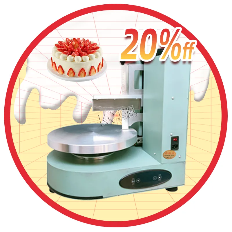 Mesin pengoles krim kue ulang tahun, mesin plester penebal krim atasan kue Crepe