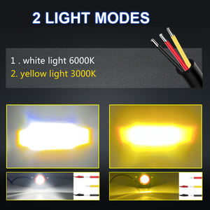Faros Delanteros LED de Doble Color, Mini Foco Auxiliar para Motocicleta, Blanco y Amarillo, IP67, 6000K, 9-36V, para Autos - Product Image 3