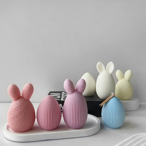 แม่พิมพ์เทียนเรซิ่นรูปไข่อีสเตอร์ กระต่ายซิลิโคน แม่พิมพ์รูปเด็ก สำหรับตกแต่งบ้าน แม่พิมพ์เทียนหอม - Product Image 2