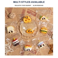 Llavero de silicona personalizado con forma de mini comida, juguete antiestrés de subida lenta, dije de comida simulada Kawaii para todas las edades