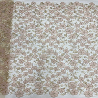 Tissu brodé populaire en relief floral, perles et paillettes pour robes de soirée, spectacles de mode, vêtements pour enfants