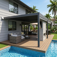 Pergola motorisée en aluminium sur mesure Sweet Home avec toit à lames, abri extérieur pour jardin, résistant au vent et à l'eau