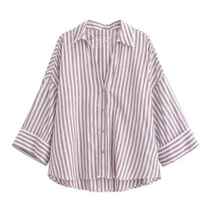 Abbigliamento <span class=keywords><strong>Donna</strong></span> 2026 Estate Nuova <span class=keywords><strong>Camicia</strong></span> Elegante Versatile alla Moda in <span class=keywords><strong>Misto</strong></span> <span class=keywords><strong>Lino</strong></span> con Maniche Larghe Comoda - Product Image 2