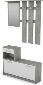 Design semplice in legno cassettiera <span class=keywords><strong>con</strong></span> <span class=keywords><strong>scarpiera</strong></span> pensile armadio da corridoio <span class=keywords><strong>con</strong></span> ripiano set di guardaroba <span class=keywords><strong>con</strong></span> specchio - Product Image 2