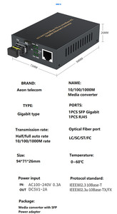 Gigabit SFP thu phát quang 10/100/1000M 1 SFP sợi khe cắm 1 RJ45 <span class=keywords><strong>Ethernet</strong></span> phương tiện truyền thông chuyển đổi - Product Image 5