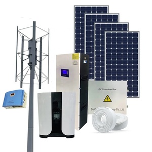 Bộ hệ thống lai tua-bin gió 48V 96V 5kw 10kw, tua-bin gió thẳng đứng và biến tần cho gia đình - Product Image 1