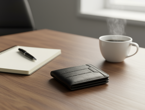 Portafoglio da Uomo in Vera Pelle, Chiusura Corta Pieghevole, Stile Minimalista, Ideale come Regalo - Product Image 2