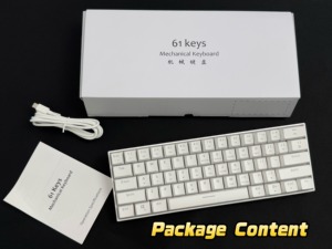 Teclado mecánico blanco con cable OUTEMU 60 por ciento Gamer 61 teclas Teclado compacto para PC con interruptor rojo para juegos - Product Image 6