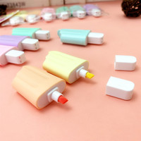 Nouveau design – Stylo 3D miniature mignon multicolore en forme de crème glacée, lot de 6 surligneurs pour enfants, vente en gros