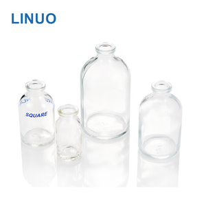 LINUO-viales de inyección moldeados de vidrio de borosilicato transparente, 100ml, con acabado en anillo, 20mm - Product Image 1