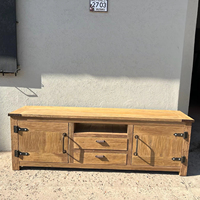 Mueble para TV de Madera Maciza Directo de Fábrica, 180 cm, Mueble Moderno para Equipos Multimedia, 2 Puertas, 2 Cajones, Estantes, Patas de Metal, para Dormitorio/Sala de Estar