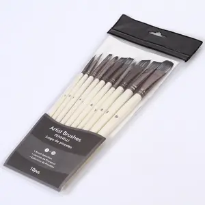 10 Pcs Artist Paint Brushes Set Acrylic Oil Watercolor Gouache Paint by Numbers Art Face and Body Professional Miniatures