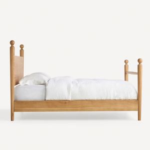 Cama Americana de Madera Maciza con Mimbre y Ratán Natural Antiguo, Perfecta para el Dormitorio, Directo del Fabricante - Product Image 3