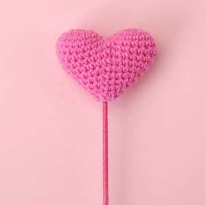 Flores de Corazón Tejidas a Mano, Flores Tejidas Realistas, Ramo de Ganchillo de Lana DIY, Regalo y Recuerdo - Product Image 3