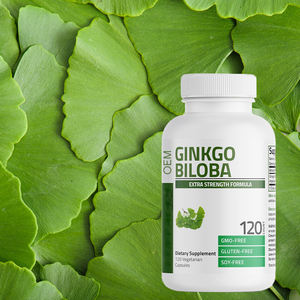 แปะก๊วยธรรมชาติแคปซูล biloba 29% flavonoids และ16% terpene lactones สารสกัดจากพืชสนับสนุนสุขภาพสมอง - Product Image 2