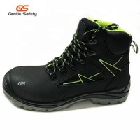 Chaussures de sécurité industrielles, bottes en cuir nubuck, certifiées CE, embout en acier, semelle intermédiaire antistatique/imperméable, grade S3 SRC, noir