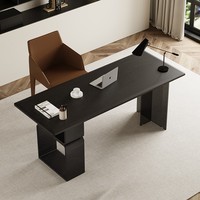 Bureau de direction moderne et minimaliste, plateau en placage de chêne naturel, pieds en acrylique, table de luxe pour patron