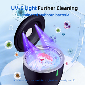 Nettoyeur ultrasonique dentaire pour prothèses, appareil de nettoyage ultrasonique UV pour prothèses dentaires et gouttières - Product Image 2