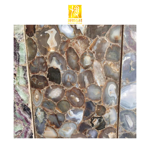 BOTON STONE Pierre semi-précieuse translucide rétro-éclairée Grande dalle Dalle brune Pierre d'agate - Product Image 2