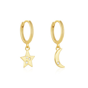 Simplicity and Fashion S925 Sterling Silver Zircon Geometry <strong>Star</strong> Octagonal <strong>Star</strong> Women's Earrings - Product Image 3