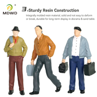 Figurines de personnes en résine prépeintes à l'échelle 1:25, figurines miniatures pour table de sable architecturale, diorama de rue, aménagement de scène