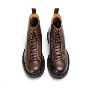 Bottes montantes pour hommes style britannique 2025 – Bottes de moto résistantes à l'usure à lacets pour l'automne et l'hiver - Product Image 3