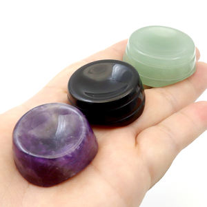 Sfera sfera di pietra preziosa di quarzo lucido naturale supporto sfere di cristallo uovo titolare per la decorazione figurina stile - Product Image 4