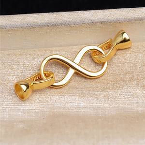 Hebilla de Collar en Forma de 8 Semiterminada de Plata S925 5580, Hebilla de Reparación de Collar de Doble Círculo para Componentes de Joyería de Perlas - Product Image 2