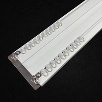 Rail moderne de rideau d'hôtel en aluminium de fenêtre de bâti de plafond de prix usine double avec la lumière menée