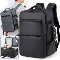 Sac à dos extensible pour ordinateur portable, logo personnalisé pris en charge, tissu résistant à l'eau, compartiments multi-zippés pour les courts voyages