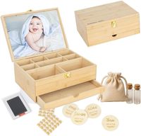 Boîte à souvenirs pour bébé avec 5 objets commémoratifs supplémentaires, boîte à souvenirs en bambou pour bébés filles et garçons