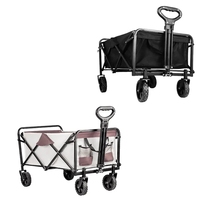 Chariot utilitaire pliable robuste et portable pour l'extérieur, grande capacité, chariot pliable pour la plage, le jardin, les courses et le rangement